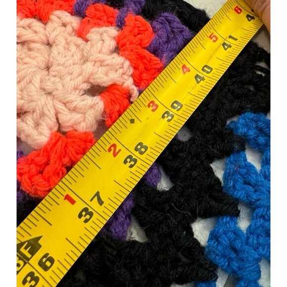 Crochet Granny Squares Bright Art Blanket Square Throw Bed Couch Sofa Hand Made - Picture 5 of 5